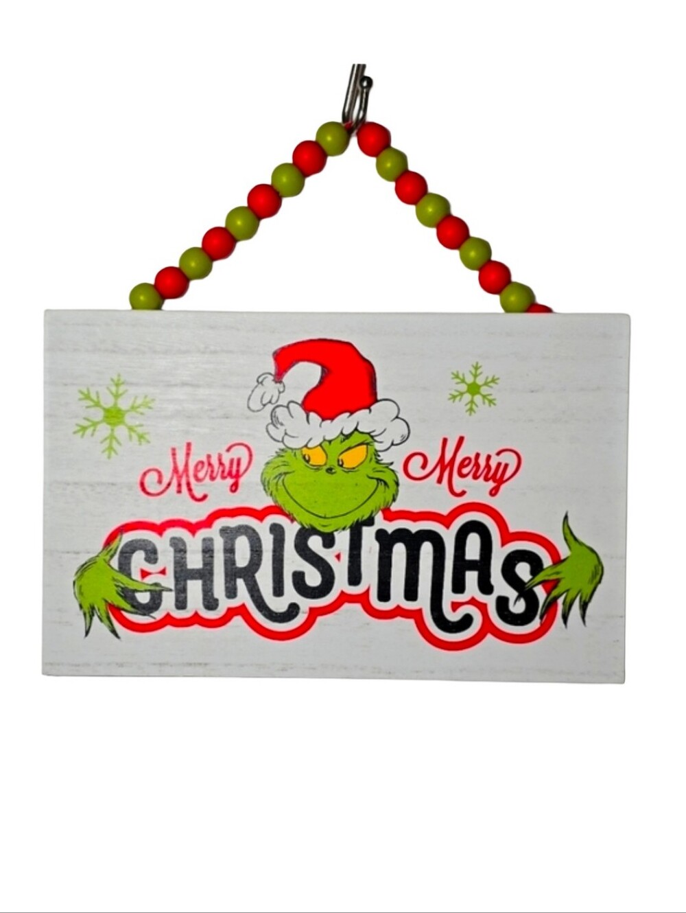 Dr. Seuss Grinch Merry Merry Christmas Wood Wall Sign NWT